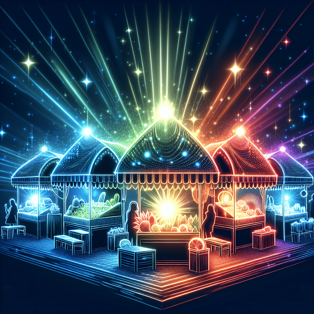 Stands que brillan con figuras únicas